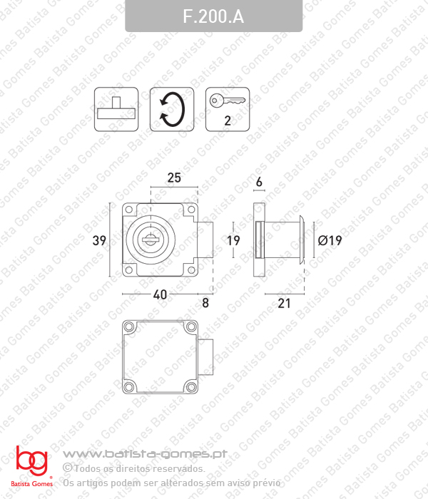 Fechadura de sobrep�r para m�veis